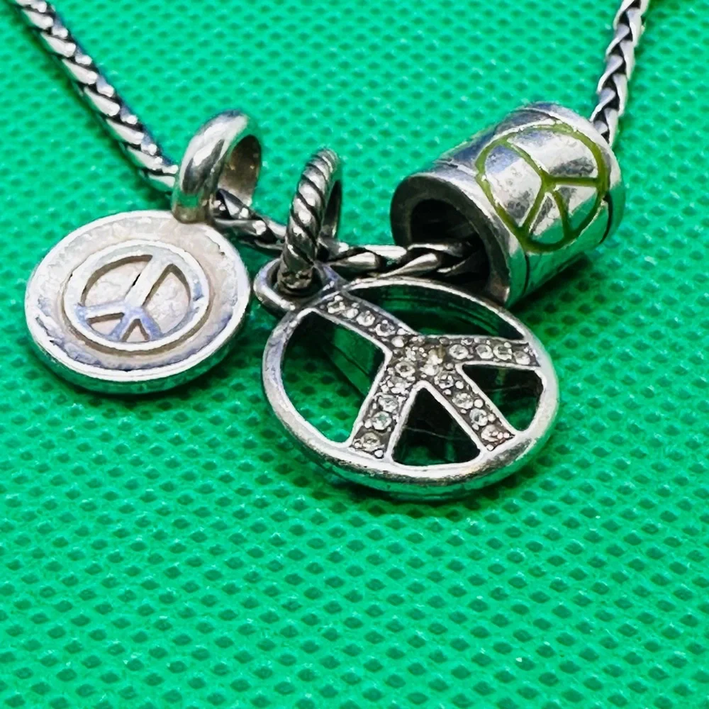 Authentic Brighton Silver Peace Sign Set of Charms - Picture 5 of 7